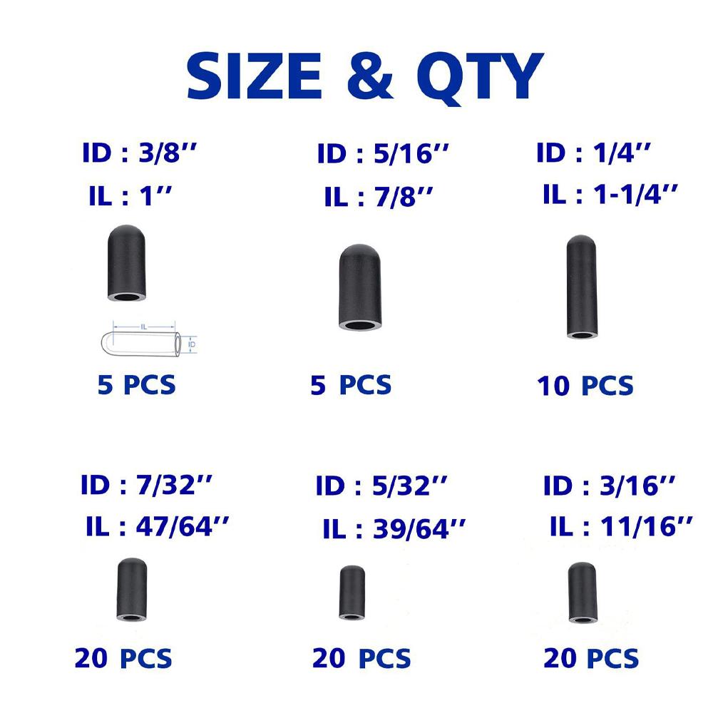 Kit Assortimento Tappi Sottovuoto in Gomma Set 6 Misure Nero per Collettore Carburatore Copertura Sottovuoto Polvere Perdite