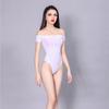 Sexy Women See Through Oil Glossy High Cut Bodysuit Backless Swimsuit One Peace Thong Candy Color Sexy Tight Erotic Leotard