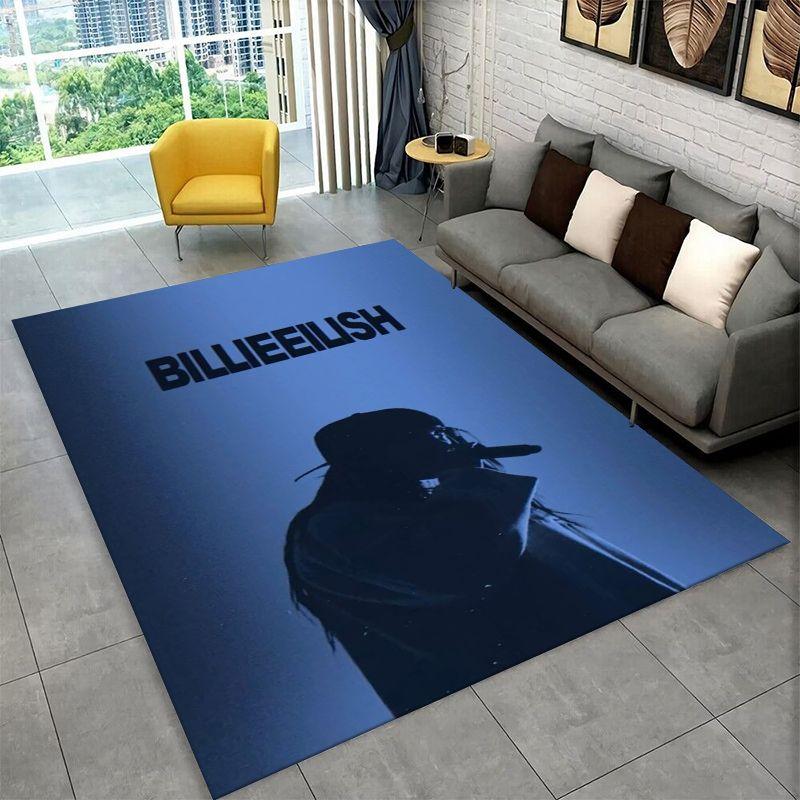 Famous Singer Billie Eilish Star Non-Slip Area Rug for Living Room,Bedroom,Playroom,Carpet Floor Mat Home Decor Rug Room