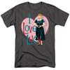 I Love Lucy Heart You Logo T Shirt Lucy Mens Licensed Classic TV Charcoal