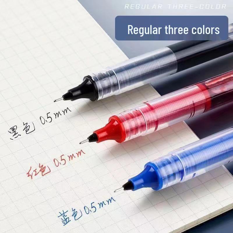Haolai Xing Quick-Dry Liquid Rollerball Pen Set - 0.5mm Red & Black Signature Pens, Office Stationery 0.5mm