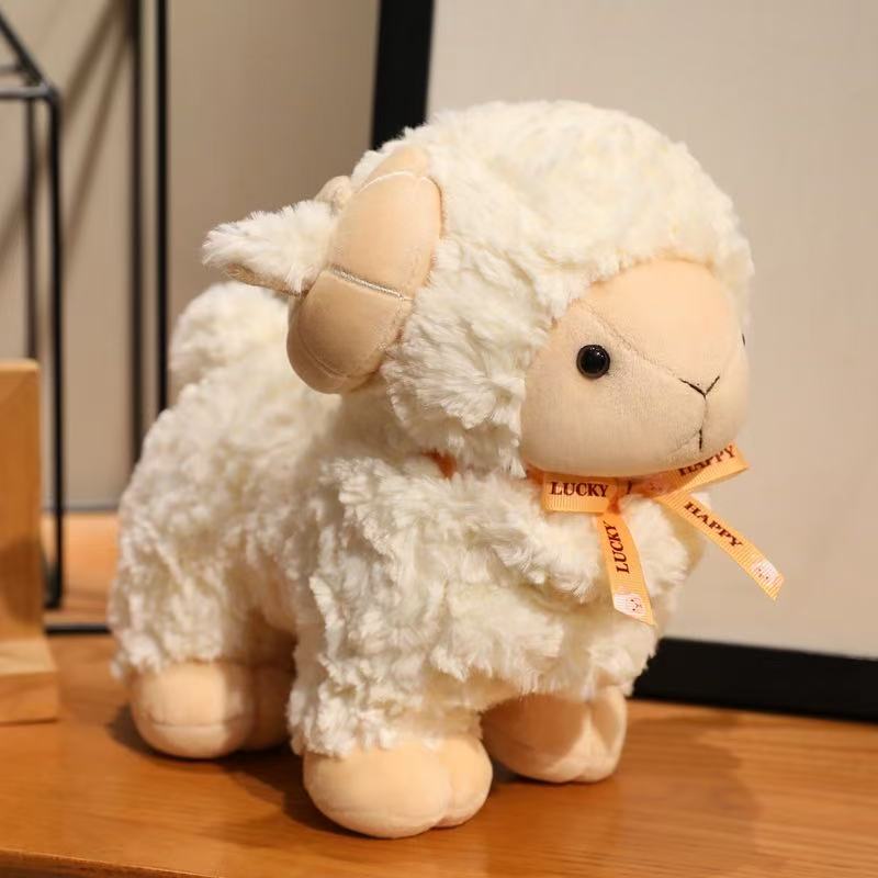 The latest simulation curly wool sheep doll Kawaii stuffed plush toy doll cartoon anime cute holiday gift fun children s doll 23cm