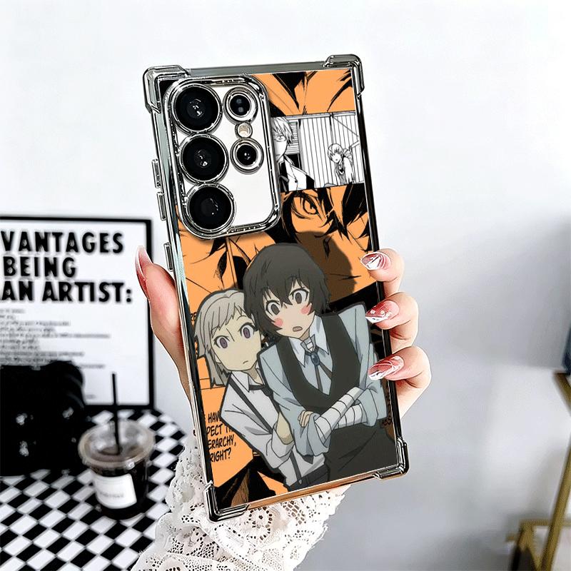 Bungo Stray Dogs Manga Plating Phone Case For Samsung Galaxy S24 S25 FE S26 Edge S23 Ultra S22 S21 Plus S20 Anti-Fall Airabag Co