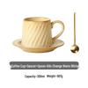 Dibonlang Retro Ceramic Diagonal Stripe Coffee Cup Set