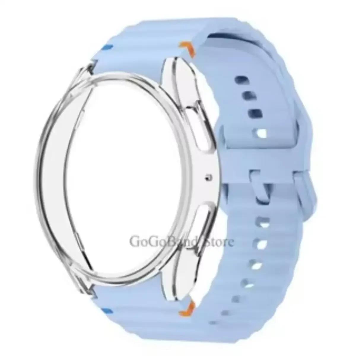 

Чохол+Ремінець для Samsung Galaxy Watch 7 6 5 4 40мм 44мм Силіконовий офіційний Ремінець ПК Захисна Кришка Бампер для Galaxy Watch 6Classic Watch 5 Pro 45mm
