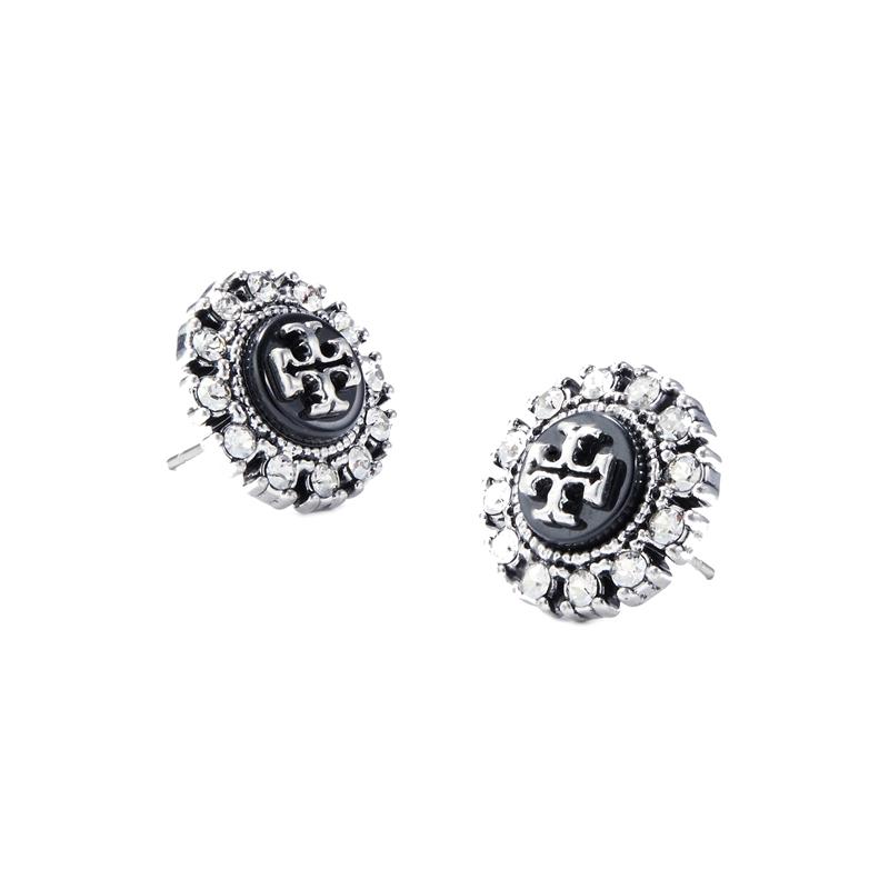 TORY BURCH Tang Libaiqi KIRA exquisite retro earrings women's silver/black 141920-961-Silver/Black F