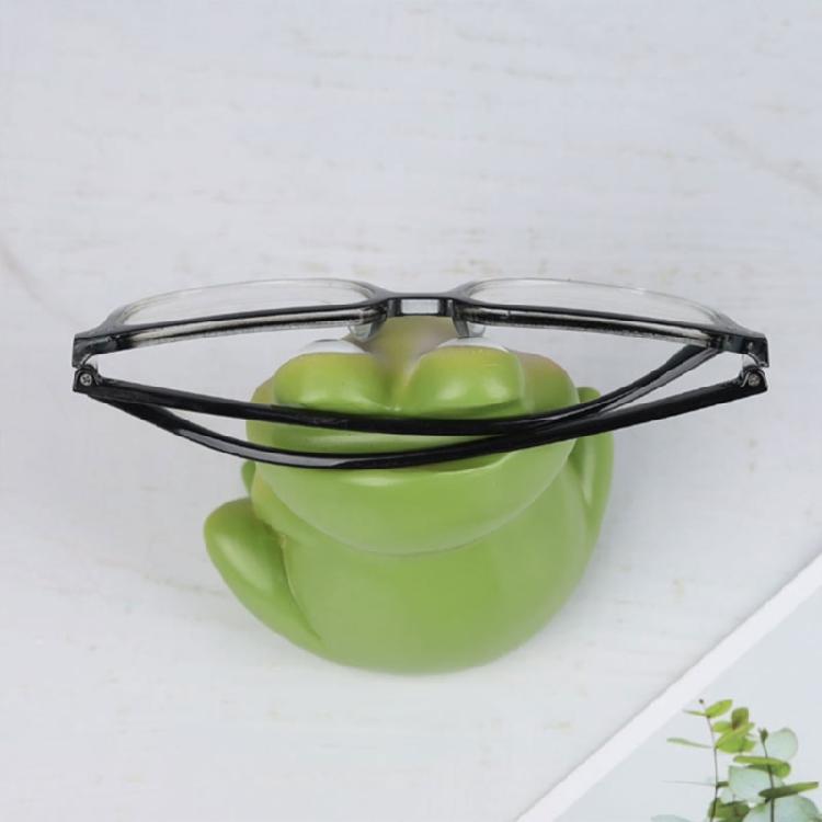 Decorative Frogs Themed Glasses Rack Stand Holder Crafted In Resin For Stylish And Functional Desktop Accessory