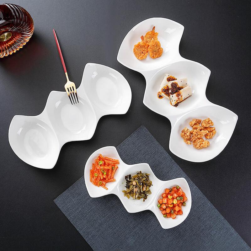 Ceramic Triple-Compartment Sauce Dish