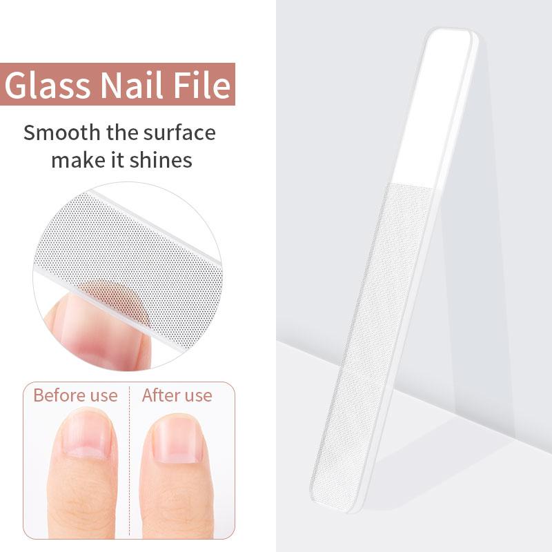 Transparente Glasnagelfeilen Mit Box Schleifen Polieren Schmirgeln Aufhellen Glänzend Werkzeug Maniküre 2/5 Stück
