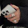 Wide Band Geometric Double Layer Open Ring for Women - Trendy Stackable Fashion Accessory