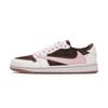Travis Scott X Air Jordan 1 Tênis de Basquete Vintage Unissex Cano Baixo Marrom, Bege DZ4137-700(Equipe-)