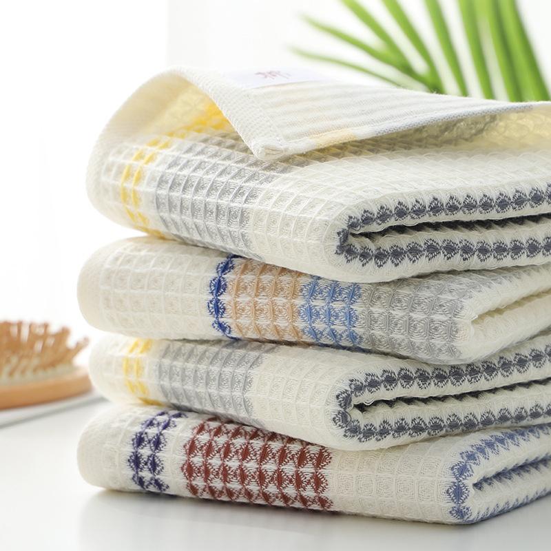 70x140cm Pure Cotton Thickened Household Towel Not Falling Off Soft Absorbent Adult Towel Colorful Striped Adult Bath Towel