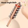 Hand Jingle Bells Hand Sleigh Bells Wooden Shaker Jingle Bells Stick Musical Percussion Instrument