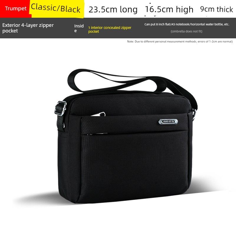 

Casual Waterproof Men s Crossbody Bag Small size Black