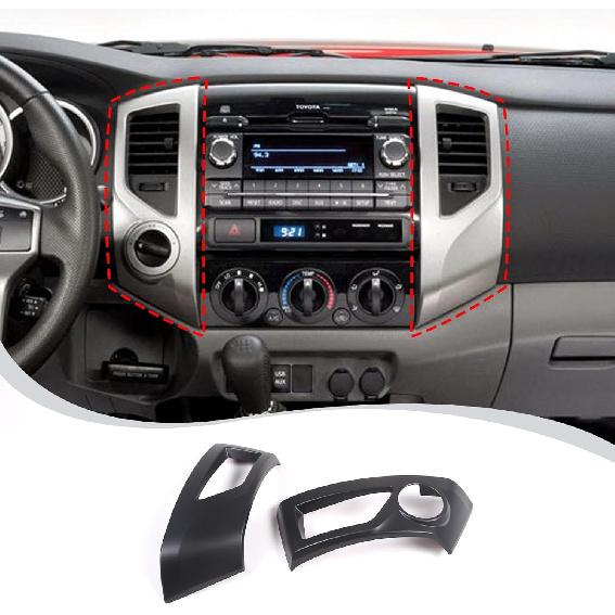

LLKUANG Car ABS Central Control Dashboard Air Outlet Frame Cover Trim Compatible with Toyota Tacoma 2011 2012 2013 2014 2015 Interior Accessories матовый черный