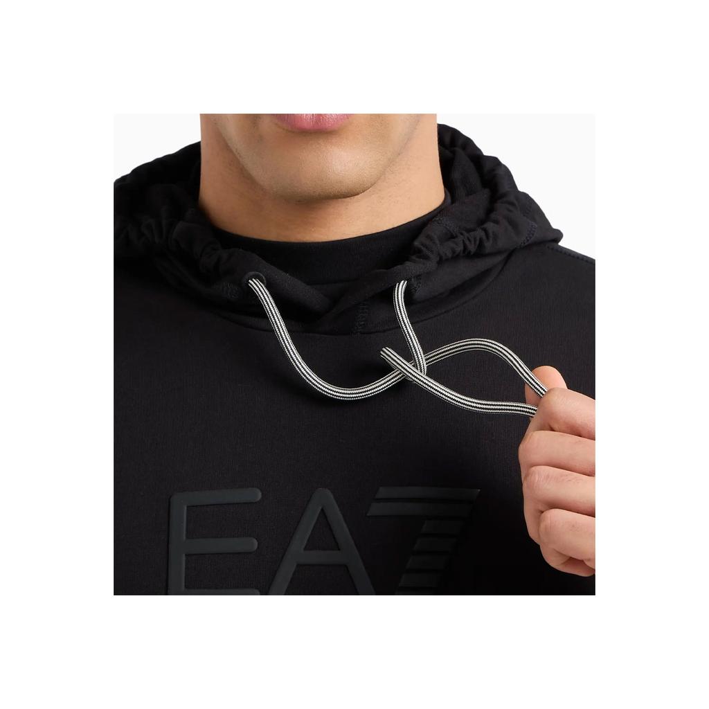 Emporio Armani EA7 Cotton Fitted Long Sleeve Hooded Training Sweatshirt Men sweatshirt Black 7M000230-AF13512-UC001