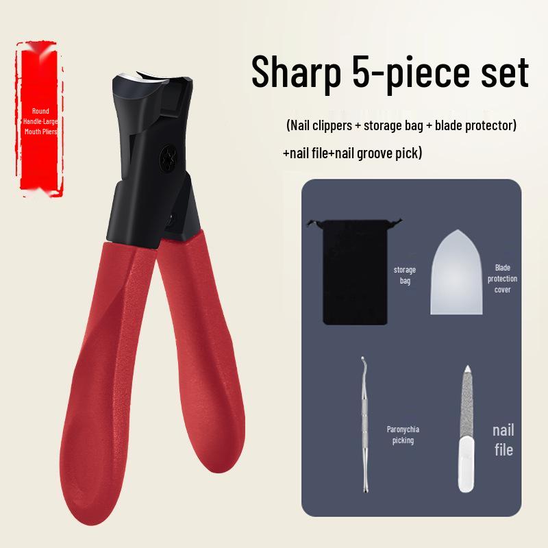 Cortador de Unhas Grande de Aço Inoxidável com Borda Inclinada Anti-Salpicos