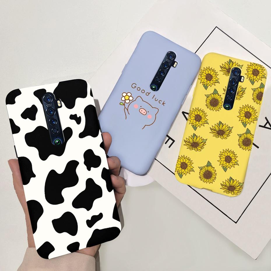 Cute Printed Phone Case For OPPO Reno2 Case Liquid Silicone Soft TPU Back Cover For Oppo Reno2 F / Z Reno 2 2F 2Z Cases Bumper