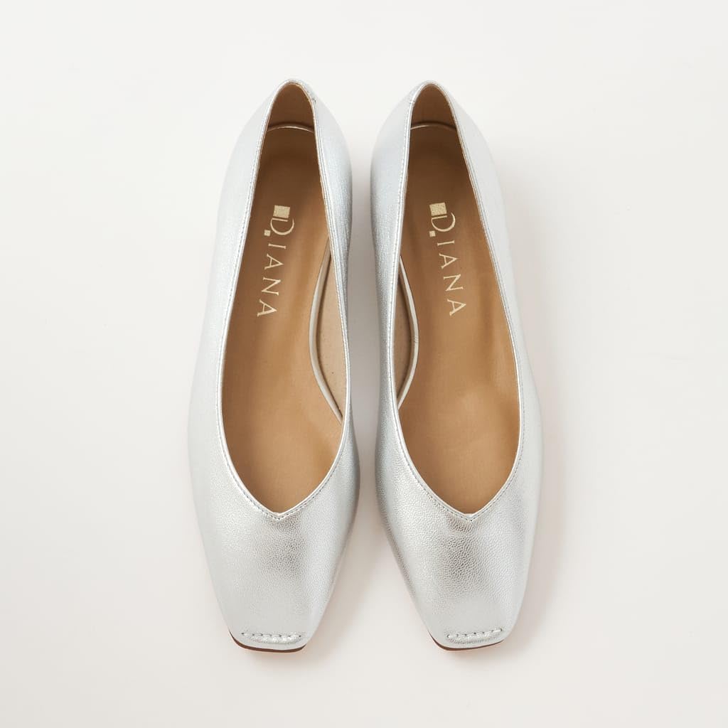 Low heel flat made in 134035100010 [Diana] shoes, Japan, silver, 23.0cm,