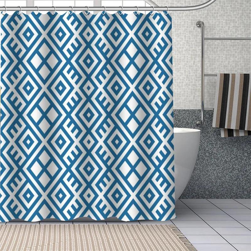 African Ethnic Flower Pattern Shower Curtains Geometry Bathroom Curtain Fabric Waterproof Polyester For Bathtub Decor With Hooks