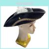 Pirate Hat Costume Accessory With White Feather For Halloween Party And Costume Events
