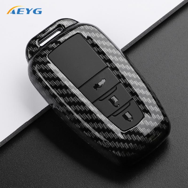 

Abs Carbon Fiber Car Key Case Cover For Toyota Prius Camry Corolla Chr C-Hr Rav4 Land Cruiser Prado Keychain Holder Accessories