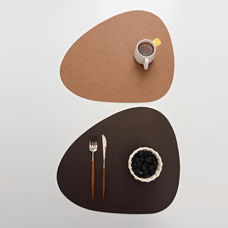 Double-Sided Leather Placemat Teacup Coasters Waterproof And Oil-Proof Table Mats Western Restaurant Heat-Insulating Mats