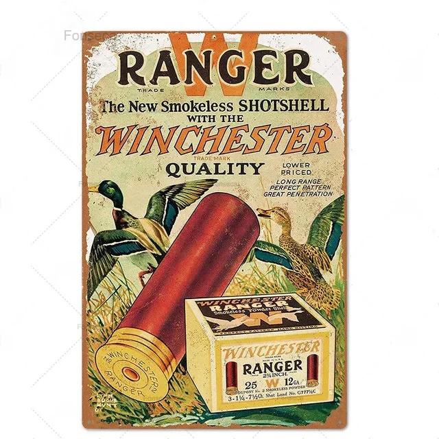 Hunting Tin Sign Plaque Metal Vintage Retro Metal Sign Wall Decor for Man Cave Gun Shop Decorative Metal Plate Hunter Gift