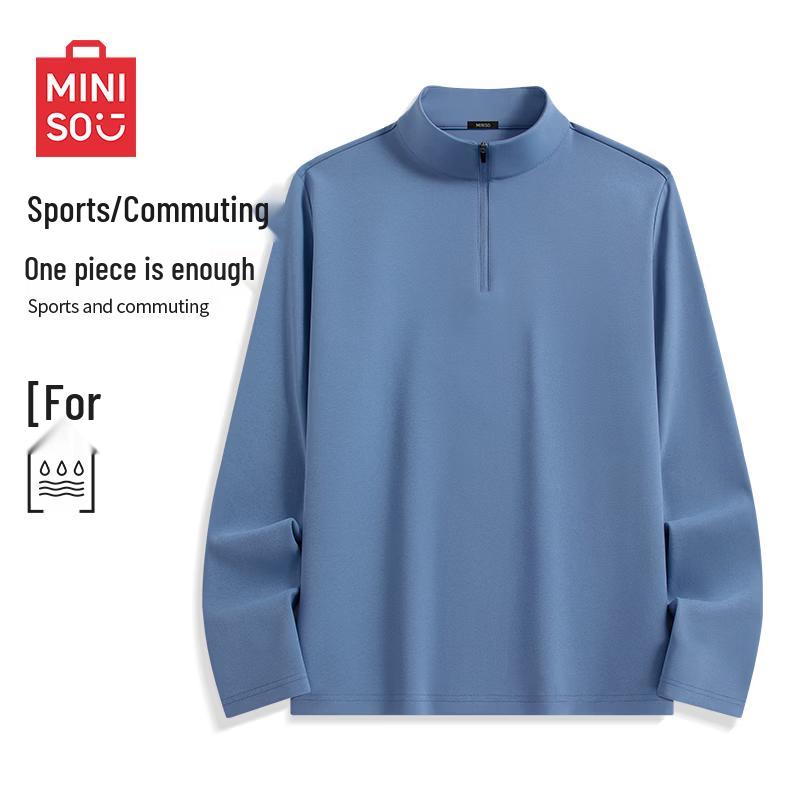 MINISO Men's 5A Antibacterial Quick-Dry Half-Zip Long Sleeve Top
