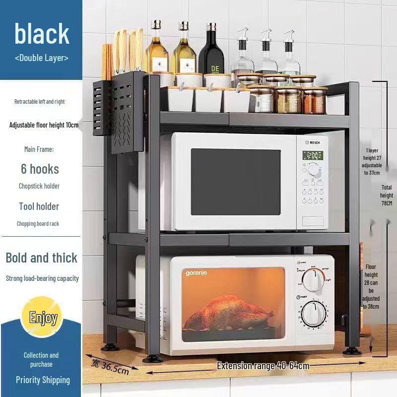 Microwave Oven Kitchen Storage Rack for Spices and Rice Cooker