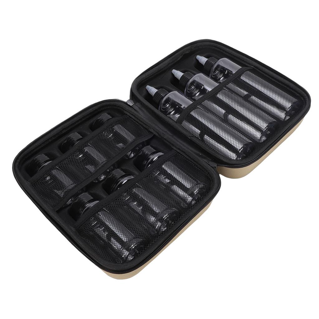 Condiment Container Set Seasoning Container Kit, 100ml, 150ml, 300ml PET Bottles, EVA Storage Bag, Portable, Leakproof for Camping