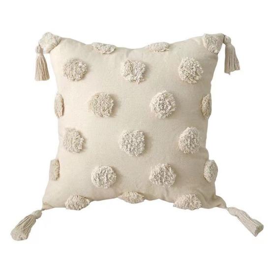 Вышитая наволочка вышитая наволочка с кисточками декоративная подушка из хлопка и льна 1128₽