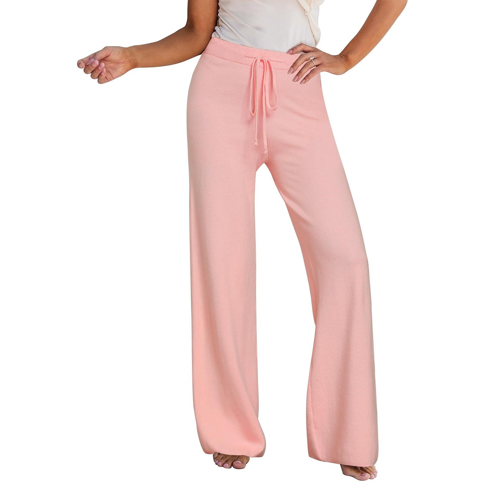 

Женские зимние спортивные штаны, однотонные повседневные брюки, женские флисовые спортивные штаны, широкие прямые брюки XS розовый