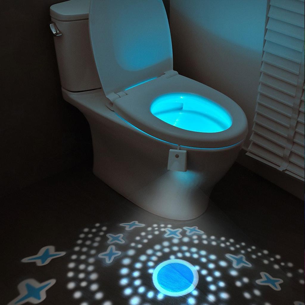 Toilet Light Motion Sensor, 10 Colors Changing Toilet Night Light With Star Projection Light,