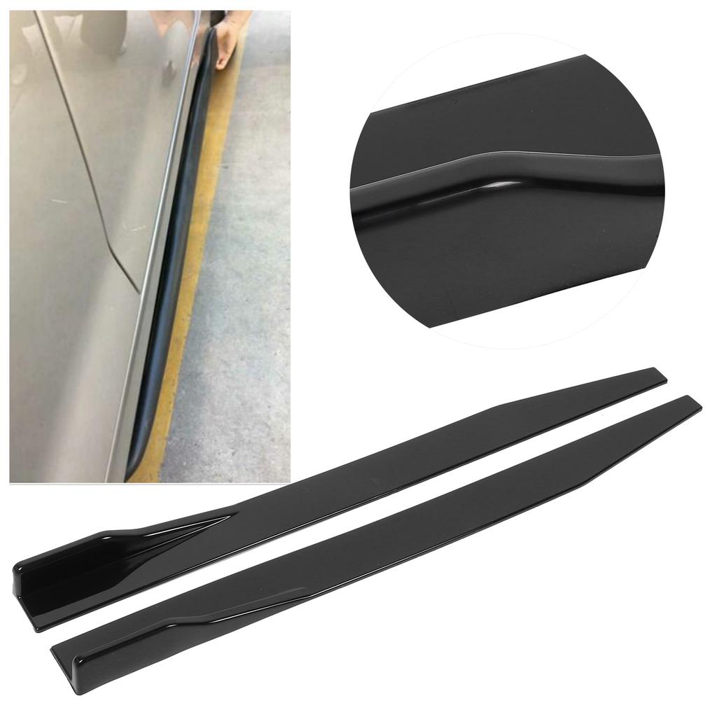 2pcs Car Side Skirt Splitter Lip Winglet Diffuser Universal for Sedan and Hatchback 120cm 47.2in Glossy Black