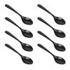 8Pcs Matte Black Soup Ladle Set High End Smooth Surface Ergonomic Handle Spoons for Kitchen Home Hotel Restaurant Porridge Rice