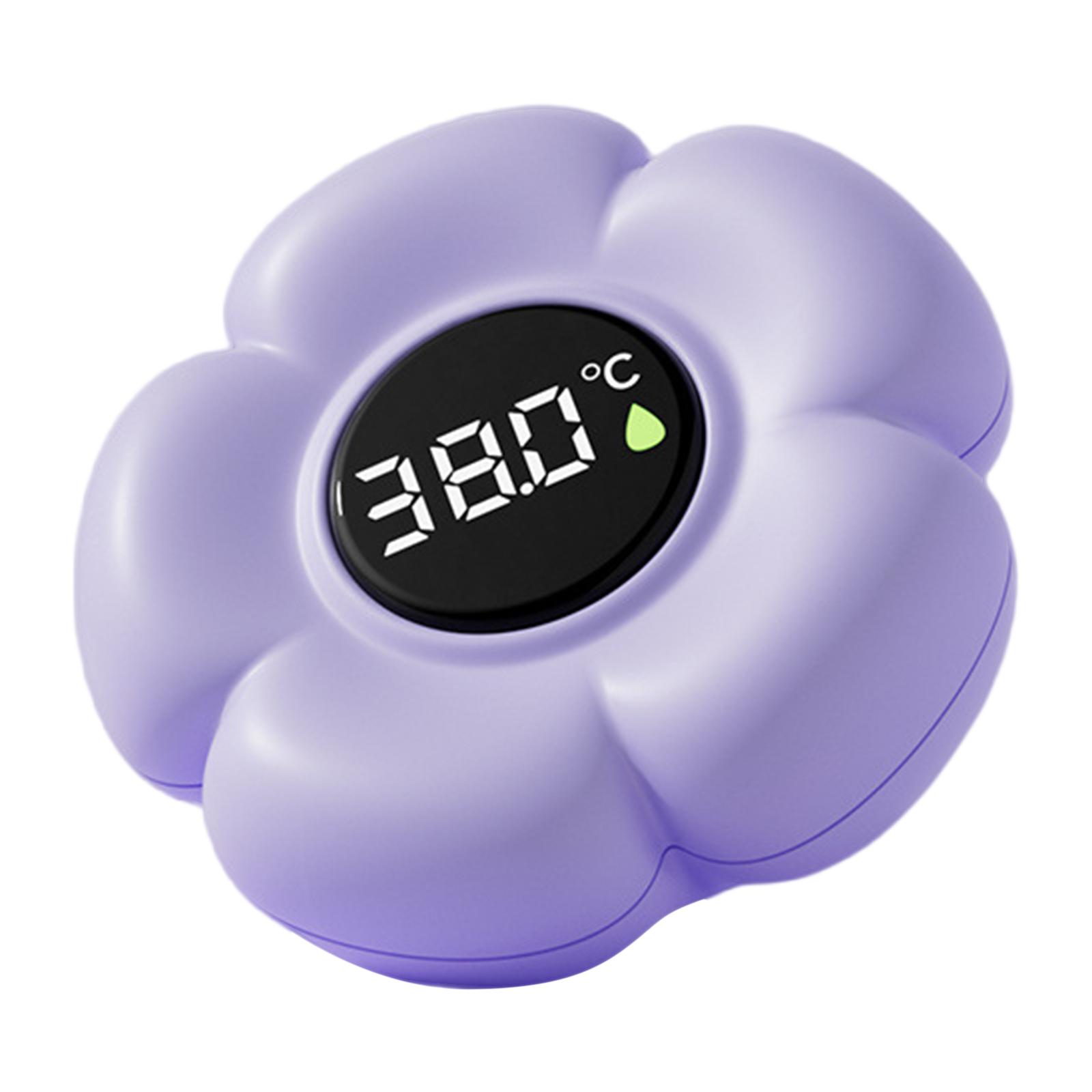 Safety Temperature Water Thermometer with LED Display & Color Alerts Digital Floating Water Thermometer for Infants фиолетовый