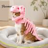 Roupas de Halloween para Animais de Estimação, Fantasia de Dinossauro Esqueleto Gato, Roupa Fofa, Traje Divertido de Poliéster Macio para Gatos, Festa Cosplay, Adereços para Fotos, Confortável