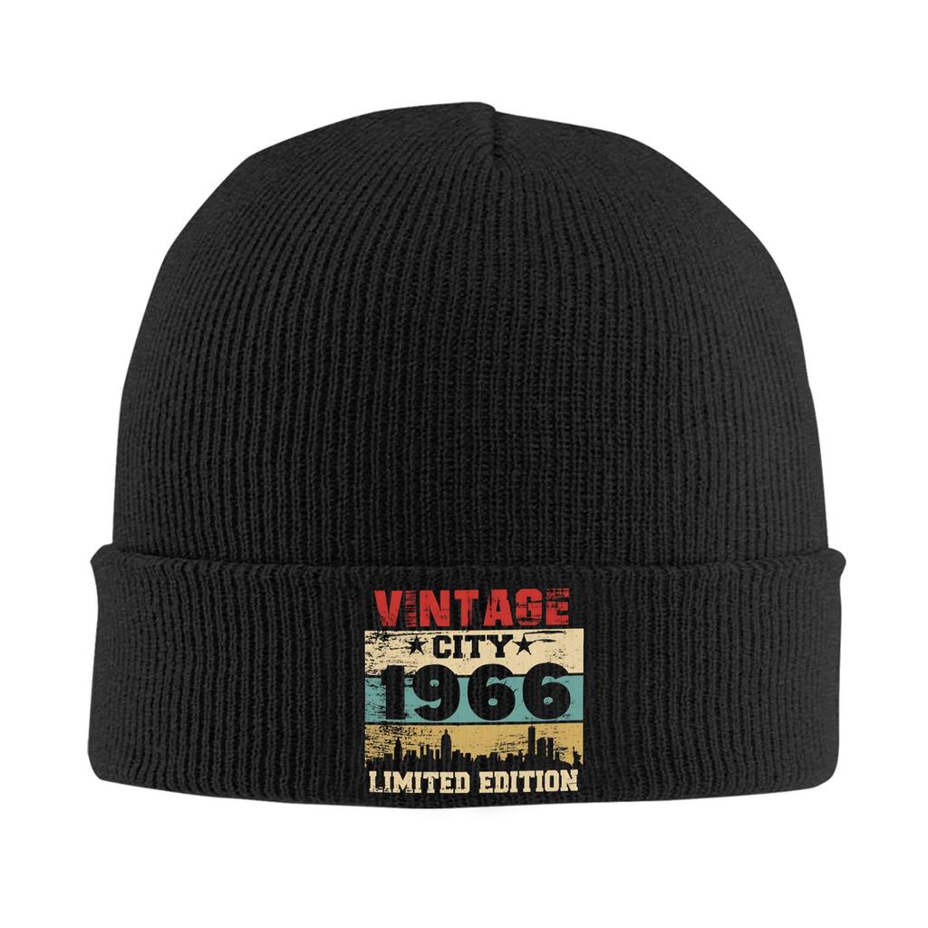 Men Women Knit Cuff Beanie Born in 1966 vintage age 60 years old 60th birthday Winter Warm Knitted Caps Beanies Skullies