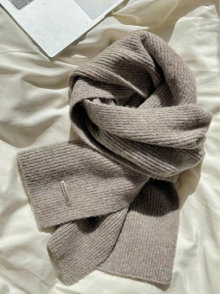 2025 Wool Knit Solid Color Snood: Versatile Korean-Style Scarf for Winter - High-End Gift for Women & Men