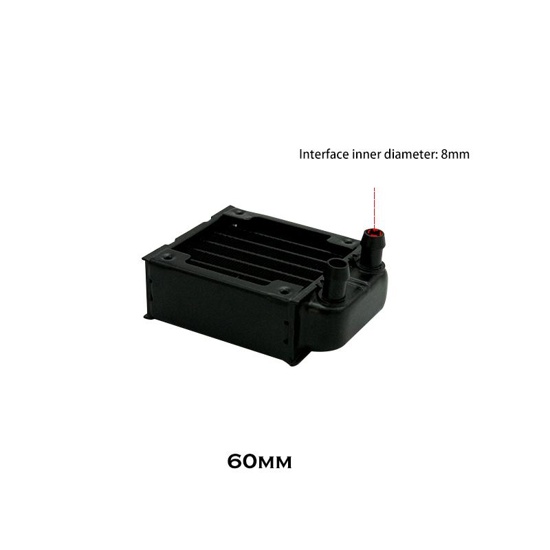 

G1/4 Aluminum Radiator For PC Water Cooling Computer Case GPU CPU RAM Cooler Fan Heatsink 60/80/90/120/240/360mm Black/White 60mm Hose Black