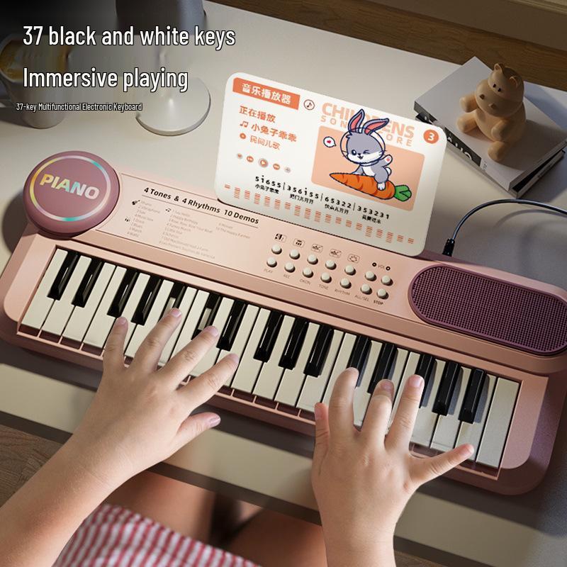Elektronisches Keyboard für Kinder mit 37 Tasten: Multifunktionale Klaviertastatur für Anfänger zur Früherziehung und musikalischen Erkundung.