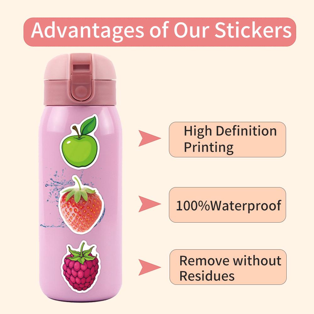 60 Sheets Fruit Graffiti Stickers for Notebook, Luggage, or Journal Decoration