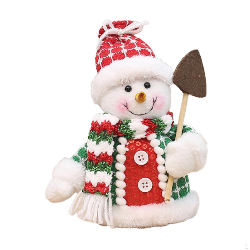 Christmas Snowman Figurine Desktop Ornament Creative Soft Gift Home Decoration for Birthday
