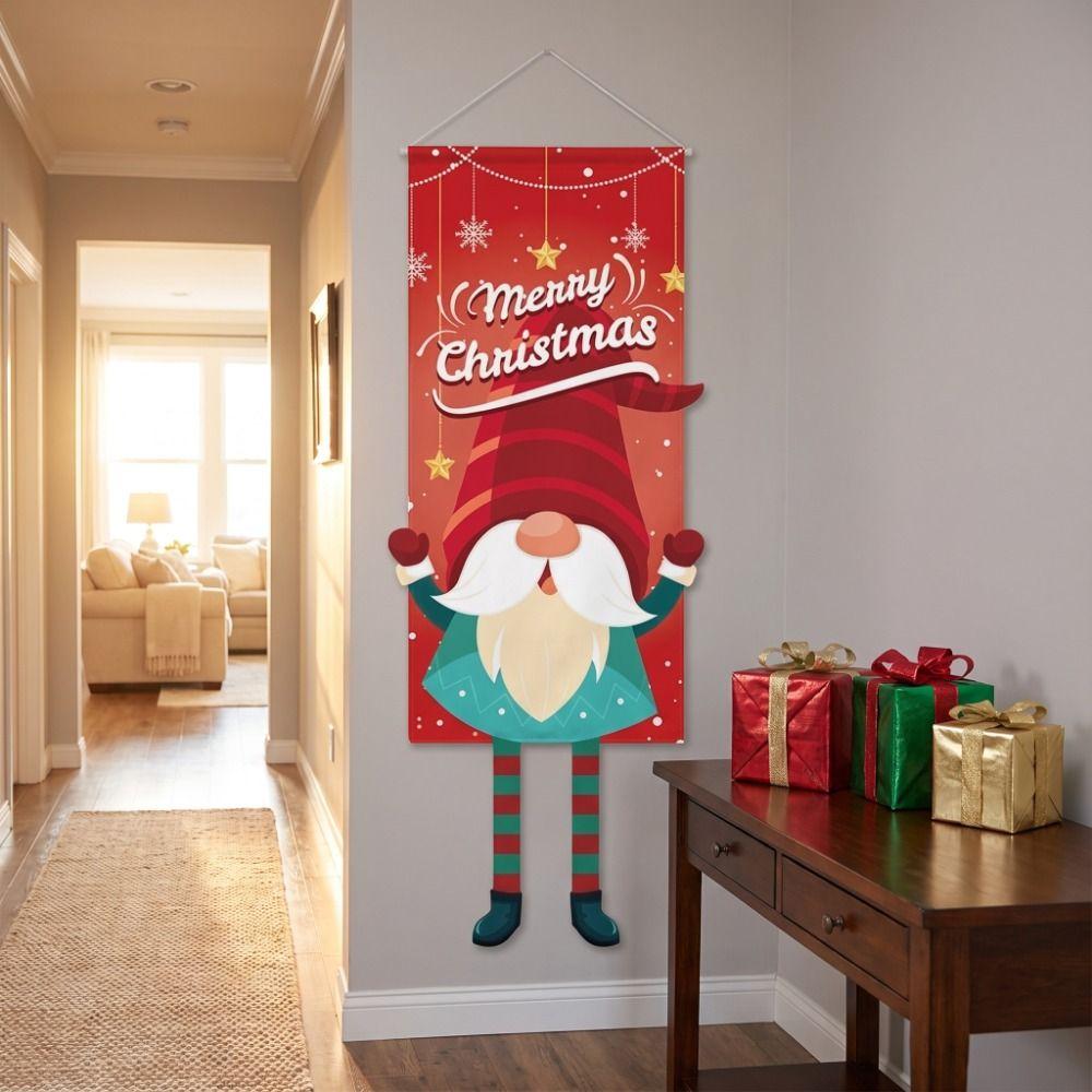 Wall Hanging Christmas Decorations Santa Claus Xmas Banner Christmas Hanging Flag Party Supplies