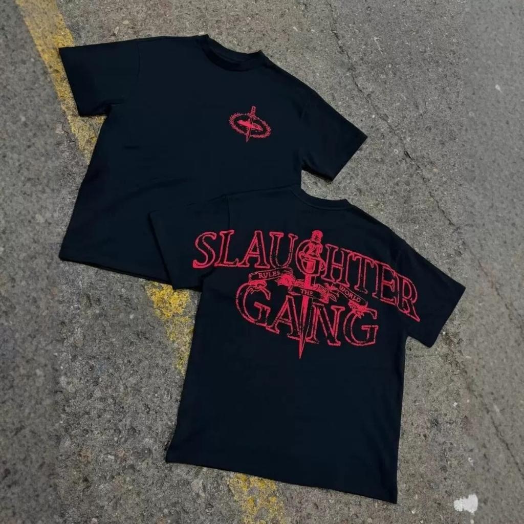 New Trendy Cotton Printed T-Shirt Loose Men Women High Street Style Short Sleeves Top