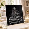 DIY Pearl Diamond Painting Set with Frame Fountain Design 3D Pearl Beads. Home Wall Decor