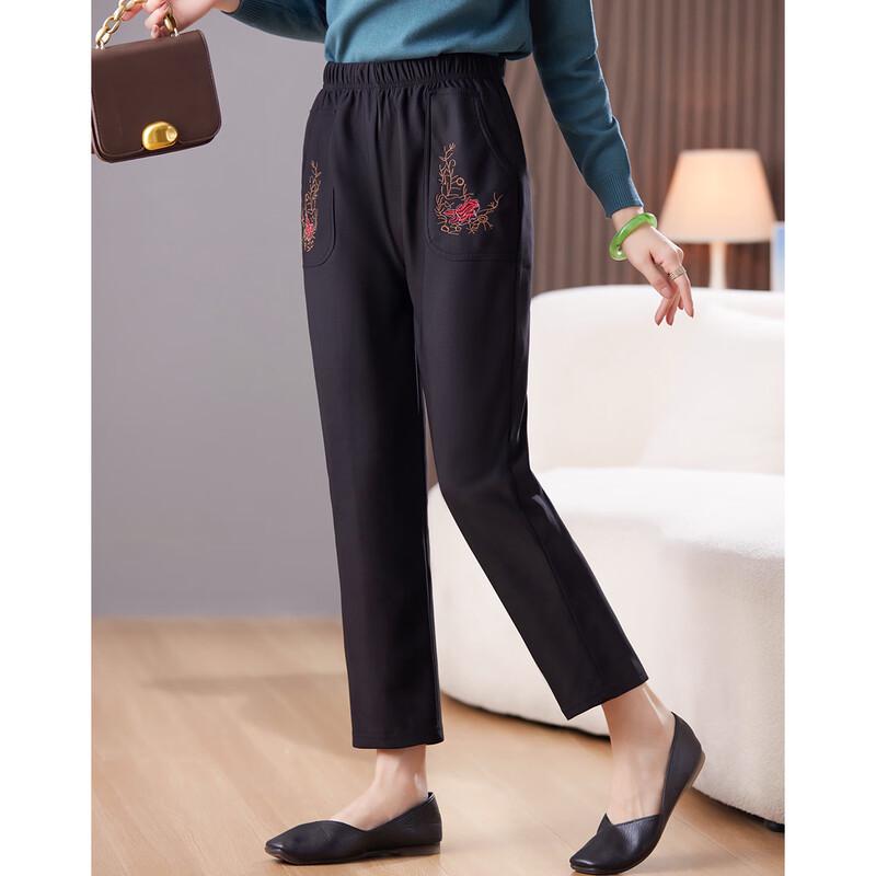 SIFONE Women s Floral Print Casual Straight-Leg Pants 3XL