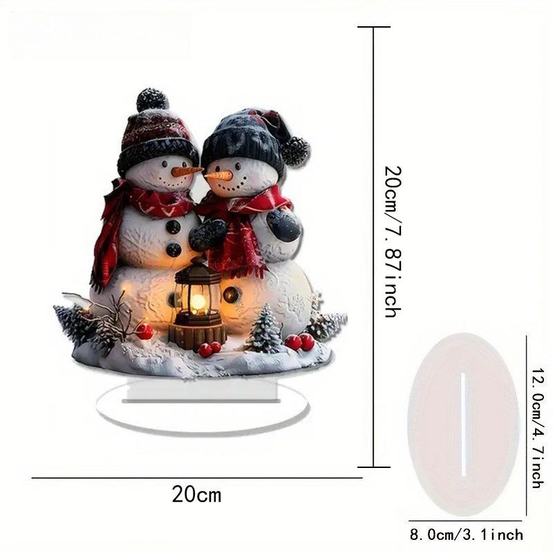 1pc Christmas Snowman - 2D Flat Acrylic Desktop Ornament, Wall Decor Art, Four Seasons Decoration, Novelty Home Decor, Perfect Durable for Bedroom 20*20CM