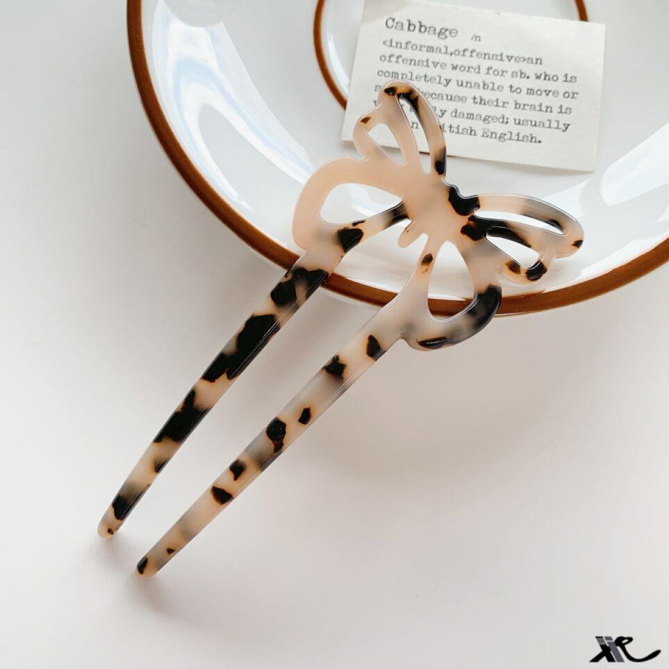 Butterfly Hair Stick, Fashionable and Casual Hair Stick, Women's Hair Clip, U-shaped Simple and Colorful Hair Accessory